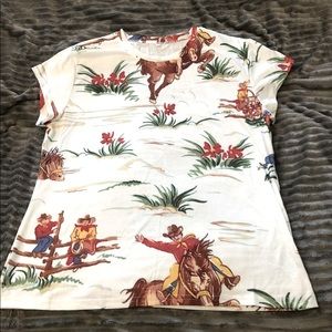 Vintage style cowgirl T-shirt brand new